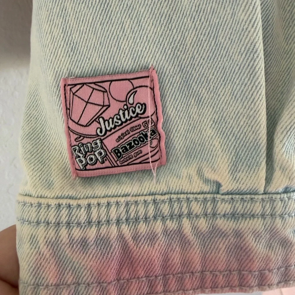 Justice Girl’s Ring Pop Bazooka Collab Denim Jean Jacket Size XL Plus 16-18